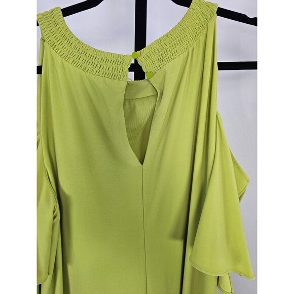 Nine West Women's Cold Shoulder Shift Dress - Green - SZ 10 - Picture 3 of 9